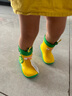 361°兒童雨鞋防水防滑立體男童女童四季雨靴束口卡通鞋 黃綠色 25  曬單實(shí)拍圖