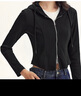 森馬（Semir）外套女短款純色百搭顯瘦連帽上衣秋正肩修身收腰針織夾克休閑通勤 黑色90001 M 曬單實拍圖