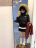 詩(shī)丹蕊美式字母印花黑色大毛領(lǐng)連帽羽棉襖絨棉服女冬季顯瘦高級感面包服 黑色毛領(lǐng)棉服 均碼 【可備注碼數】 曬單實(shí)拍圖