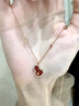 心言心語(yǔ)鉆石葫蘆項鏈女士紅瑪瑙本命年轉運招財吊墜玫瑰金送女友生日禮物 曬單實(shí)拍圖