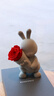 諾誓ROSEONLY永生花玫瑰公仔甜心兔告白熊嘻嘻貓獨角獸生日情人節禮物 【HOT】甜心兔-中號-紅色-恒久守護版 曬單實(shí)拍圖