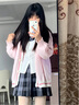歐遙女童夏裝套裝2025新款女大童春秋12-15歲女孩衣服工裝褲三件套 【三件套】粉色毛衣+襯衫+工裝褲 185 2XL[建議135-150斤] 曬單實拍圖