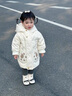 G.DUCKKIDS小黃鴨童裝女童羽絨服2024新款洋氣冬季女寶寶加厚中長款兒童冬裝 米白 100 建議2~3歲【 90-100cm】cm 曬單實拍圖