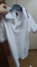 羅蒙男童短袖polo衫校園服飾春夏T恤女童班服 條紋白色短袖POLO衫130 曬單實拍圖