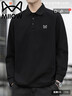 貓人長袖T恤男士春秋季POLO衫翻領保羅衫休閑商務上衣 黑色  2XL 曬單實拍圖