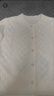 皮爾卡丹（pierre cardin）秋冬圓領(lǐng)羊毛鏤空長(cháng)袖開(kāi)衫女寬松純色百搭提花100羊毛衫針織外套 西柚粉 M 90-110斤 曬單實(shí)拍圖