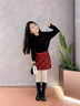 小豬彼特女童毛呢裙子2025新款秋冬圣誕兒童紅色半身裙女孩A字裙冬季短裙 4536紅色半身裙【毛呢】 140 cm 曬單實(shí)拍圖