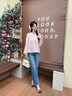 尚靜新中式優(yōu)雅盤扣領上衣25年秋新寬松減齡漸變印花襯衫女 古韻雅粉 M 曬單實拍圖