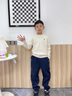 POLOWALK童裝經(jīng)典款絞花式針織衫春秋新款男童女童毛衣上衣 白色 130 cm 曬單實(shí)拍圖