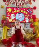 G.DUCKKIDS小黃鴨女童套裝春秋款連衣裙周歲女寶寶公主裙禮服兒童秋冬兩件套 紅色春秋套裝（花朵款夾子） 90 尺碼1~2歲【 80-90cm】 曬單實拍圖