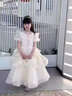 思妙星兒童禮服蓬蓬裙高端女童生日花童婚禮主持人鋼琴演奏走秀出服 香檳色長(cháng)袖長(cháng)款 150 曬單實(shí)拍圖
