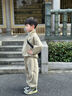 G.DUCKKIDS兒童套裝運動(dòng)休閑衛衣兩件套男童帥氣百搭衣服寶寶寬松韓版潮童裝 豆綠色 100 曬單實(shí)拍圖