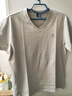 竹節棉夏季V領(lǐng)短袖T恤男薄款潮流半袖上衣男打底衫2025新款男裝WF Q662淺灰 純棉T恤 3XL 建議150-170斤 曬單實(shí)拍圖