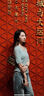 RED DRAGONFLY高級感修身2025春秋新款中短袖針織衫T恤女裝一字領上衣打底衫 淺灰米中袖 均碼 適合80-120斤 曬單實拍圖