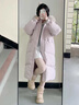 俞兆林羽絨棉服女2025冬季新款加厚中長款過膝盤扣棉衣大毛領(lǐng)外套女 藕粉色 M 曬單實拍圖