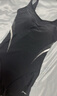 李寧（LI-NING）游泳衣女士保守連體平角專(zhuān)業(yè)競技訓練大碼防曬修身顯瘦泡溫泉泳裝 素黑【鏡帽套裝】 XL 【身高165-170體重55-60】 曬單實(shí)拍圖