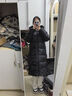 森馬（Semir）羽絨服女冬長款開叉90絨子黑色防潑水連帽保暖鵝絨服101724113057 曬單實拍圖