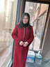 俞兆林（YUZHAOLIN）結婚禮服喜媽媽裝喜服冬季紅色套裝裙子2024新款喜婆婆訂婚宴外套 棗紅色 (顯瘦加棉)套裝 常規 XL 建議95-115斤 曬單實(shí)拍圖