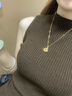 中國珠寶生日禮物送女友碎冰冰四葉草黃金999吊墜女項鏈足金送女友老婆 曬單實(shí)拍圖