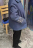 俞兆林（YUZHAOLIN）奶奶裝毛呢短款秋裝外套老太太老人衣服老年媽媽冬裝上衣老年人女 Flv7103393478l 藍色上衣 L  【建議100斤以內(nèi)】 曬單實拍圖