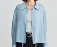 LILY2025春新款含莫代爾醋酸輕薄寬松休閑百搭通勤長(cháng)袖襯衫外套女 401藍色 S 曬單實(shí)拍圖