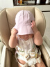 babylove嬰兒帽子春秋款漁夫帽男女寶寶戶(hù)外帽純棉百搭可愛(ài)遮陽(yáng)帽 風(fēng)信紫 46cm（根據寶寶頭圍選擇） 曬單實(shí)拍圖