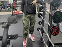 潮與共春秋傘兵寬松休閑褲美式洗水微彈工裝褲男日系復古魔術(shù)貼直筒褲子 黑色 L 推薦【130-155斤】 曬單實(shí)拍圖