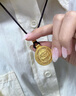 中國黃金（CHINA GOLD）黃金項鏈男女款百搭足金貔貅羅盤(pán)吊墜中秋節生日禮物送女友愛(ài)人 黃財神項鏈【黑繩】約2.8g 曬單實(shí)拍圖