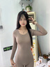 雅鹿玻尿酸女士保暖內衣女秋冬季肌底美膚衣薄款打底衫女秋衣秋褲套裝 神秘黑 【玻尿酸保濕】 L 【建議體重70-110斤】 曬單實(shí)拍圖