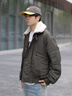 EMPORIO ARMANI/阿瑪尼官方旗艦新款男士翻領(lǐng)飛行工裝夾克棉服外套秋季 U8120-墨綠色 50 (L) (推薦：150-165斤) 曬單實(shí)拍圖