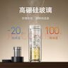 米家玻璃杯 雙層帶茶隔水杯 耐高溫泡茶杯  加厚透明杯子400mL 金屬灰 曬單實(shí)拍圖
