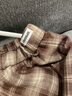:CHOCOOLATE  it女裝裙子美拉德連衣裙2025春秋套裝假兩件蕩領(lǐng)T恤格紋半身裙 咖啡色格裙 L 曬單實(shí)拍圖