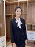 紫魅俏職業(yè)裝女裝套裝小西服春秋冬長(cháng)袖修身型小西裝上班族團體工作正裝 紅色(單件西裝) 2XL (建議120-130斤) 曬單實(shí)拍圖