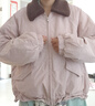 森馬（Semir）外套女oversize插肩袖仿羊羔毛毛領(lǐng)冬季2024夾棉夾克109724108016 曬單實(shí)拍圖