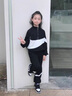 G.DUCKKIDS女童春秋裝套裝2024新款洋氣外套兒童運(yùn)動(dòng)服中大童秋冬季加絨衣服 黑色套裝 150cm 曬單實(shí)拍圖
