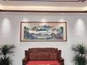 趙氏恒璽（ZONLOLV）中式國畫(huà)山水掛畫(huà)聚寶盆青綠聚財圖山水畫(huà)靠山圖辦公室客廳裝飾畫(huà) 細邊框（直角沙比利實(shí)木框）發(fā)順豐 裝裱165*85 曬單實(shí)拍圖
