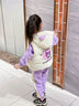 G.DUCKKIDS女童庫洛米加絨套裝兒童洋氣韓版衛衣秋冬裝女寶寶加厚馬甲三件套 紫色三件套 110 cm 曬單實(shí)拍圖