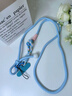 微舟手機鏈掛繩斜挎繩手機背帶可背手機鏈掛脖手機挎繩一體手機鏈防丟可調節長(cháng)款多功能編織防丟神器 【夢(mèng)幻藍】斜挎可調節掛繩+青色T片 曬單實(shí)拍圖