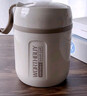 沃德百惠（WORTHBUY）早餐牛奶杯燕麥杯帶蓋勺外帶便攜不銹鋼湯杯保溫水杯 米白色480ML 曬單實(shí)拍圖