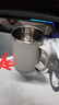 彩致（CAIZHI）304不銹鋼水杯馬克杯咖啡杯帶蓋家用雙層防燙喝水杯子 灰色CZ6240 曬單實(shí)拍圖