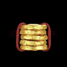 第一福古法金手繩黃金盤(pán)纏手鏈足金999手工金古法錘紋金圈隔片硬金配件 5顆6mm約0.9g 曬單實(shí)拍圖