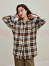 茵曼（INMAN）2025秋冬女裝新款 美式復(fù)古格子襯衫休閑慵懶風(fēng)寬松長(zhǎng)袖襯衣 淺咖格 S 曬單實(shí)拍圖