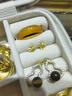 中國黃金（CHINA GOLD）黃金花絲蝴蝶耳釘女5G足金耳飾精致小巧中秋節生日禮物送女友老婆 蝴蝶耳釘【一對】約0.6g 曬單實(shí)拍圖
