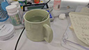 雅港陶瓷水杯套裝家用客廳早餐咖啡杯子女可愛(ài)大容量喝水耐熱馬克杯具 混色四杯裝+小號瀝水托盤(pán) 曬單實(shí)拍圖