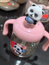 貝親兒童牛奶杯1-3歲寶寶喝水喝奶PPSU直飲奶瓶雙吸管水杯 粉色330mL 曬單實(shí)拍圖