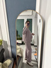 米度麗磨毛三件套帶胸墊月子服春秋孕婦睡衣產(chǎn)后喂奶家居服套裝 皮粉 M 曬單實(shí)拍圖