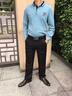 XJSGS官方國際正品牌男士高端休閑褲秋季彈力修身商務(wù)長褲輕奢侈西褲 高檔藏青色【現(xiàn)貨速達(dá)】 春秋款 40 建議【腰圍3尺】 曬單實拍圖