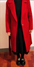 皮爾卡丹（pierre cardin）咖啡色雙面羊絨大衣女中長款2025年秋冬新款韓版修身顯瘦毛呢外套 拉菲紅 S 曬單實(shí)拍圖