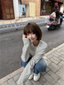 LDBE韓系字母印花條紋長(cháng)袖T恤女2025新款寬松秋季穿搭慵懶風(fēng)上衣打底 白色 L 【100-120斤】 曬單實(shí)拍圖
