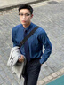 XJSGS官方國際正品牌男士高端休閑褲秋季商務(wù)彈力長(cháng)褲輕奢侈男裝西褲子 高檔藏青【名牌男士】 春秋款 32 建議【125-135斤二尺五】 曬單實(shí)拍圖